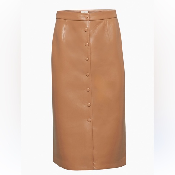 Aritzia vegan leather tan pencil skirt - Picture 1 of 5